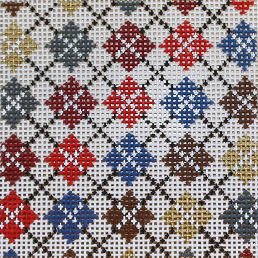 Gold & Burgundy Argyle