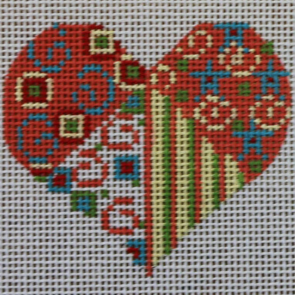 Pink/Yellow Patchwork Heart
