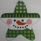 Snowman in Green Star with stitch guide