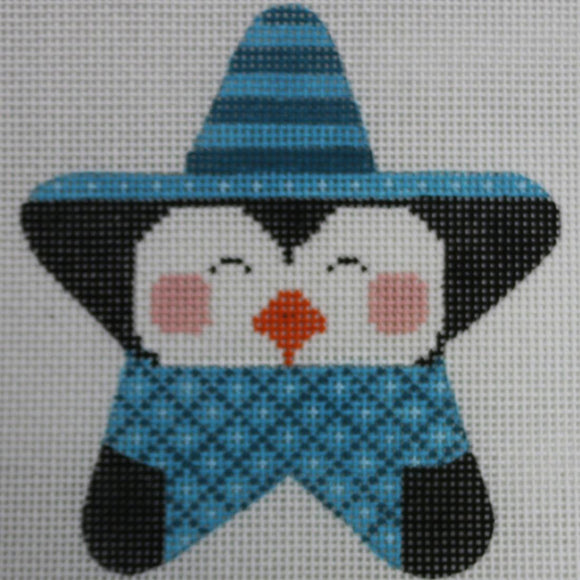 Blue Penguin Star with stitch guide