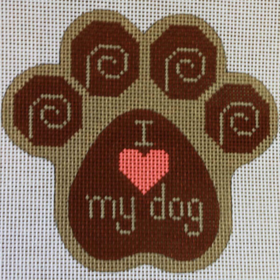 I Love My Dog Paw Print