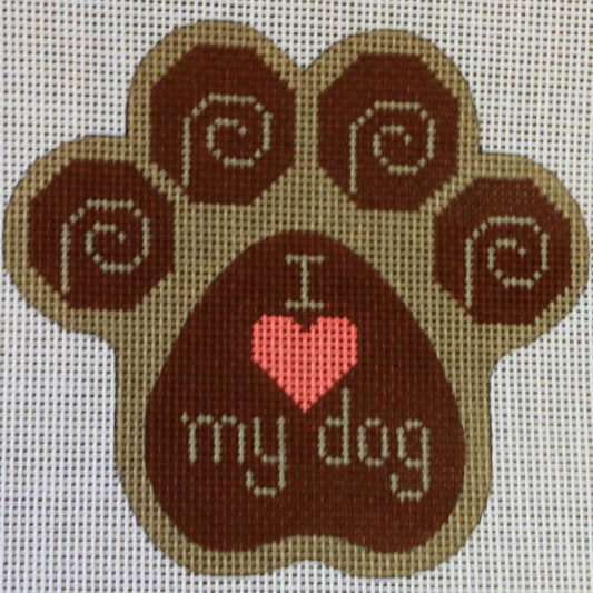 I Love My Dog Paw Print