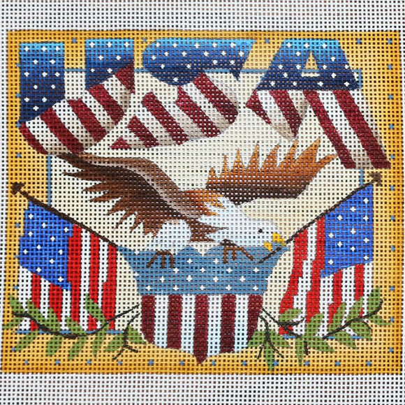 USA w/ Eagle Postcard