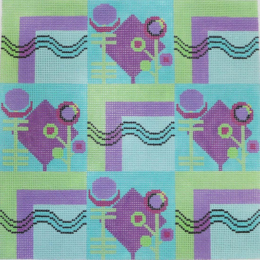 Lime/Purple/ Turquoise Squares