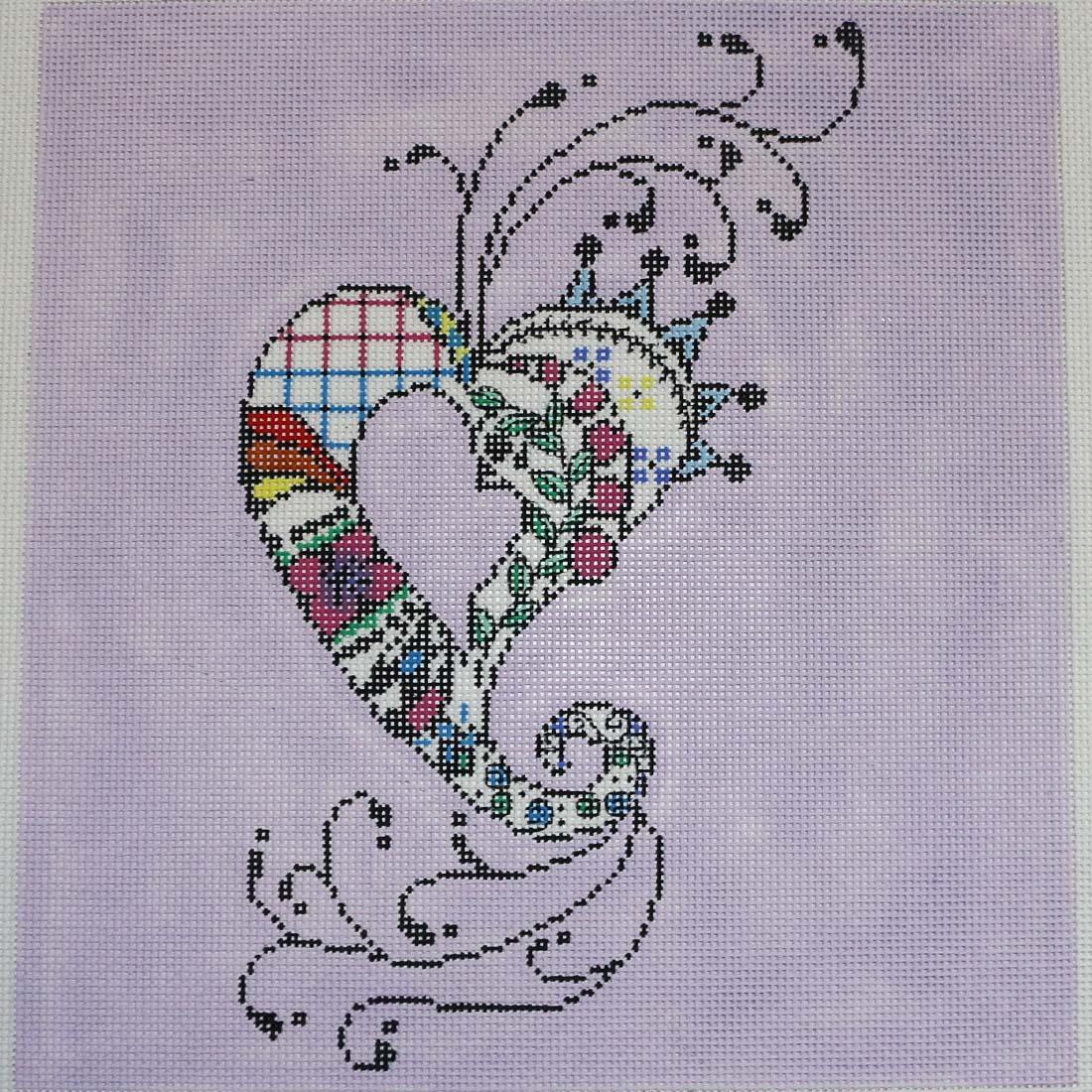 Scroll Heart on Lavender