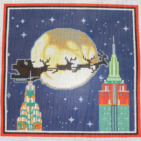 New York Moon with Santa