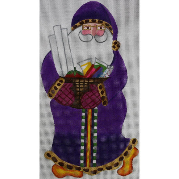Needlepoint Santa in Purple