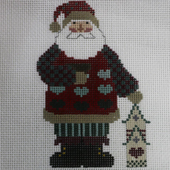 Santa Holding Lantern with stitch guide