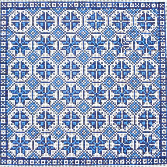Blue Quilted Geometric