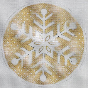 White Snowflake on Gold