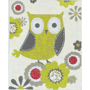 Green Owl w/ Flowers