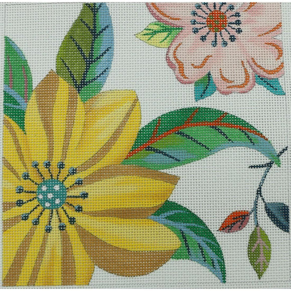 Yellow Floral Square
