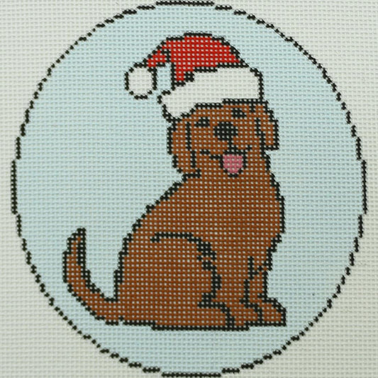 Chocolate Lab, Santa Hat