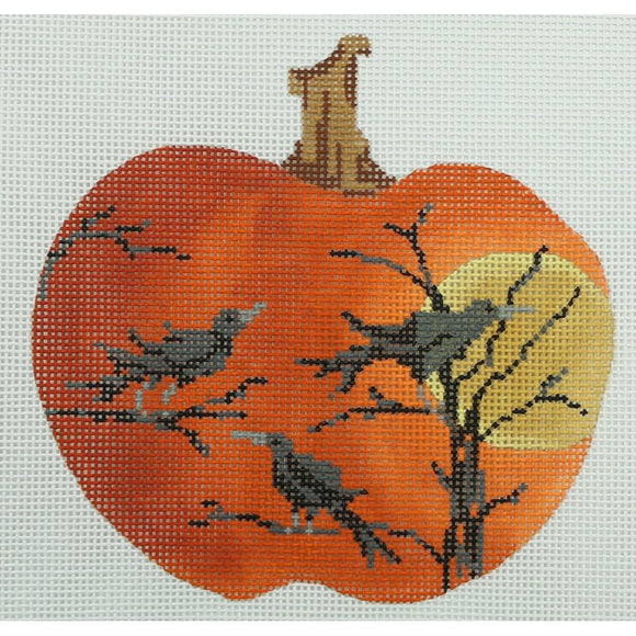 Halloween ~ Ghost Trick-or-Treat Autumn handpainted Needlepoint Ornament  Canvas by Kelly Clark