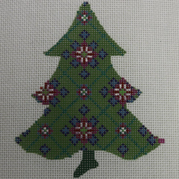 Green Scandinavian Tree with stitch guide