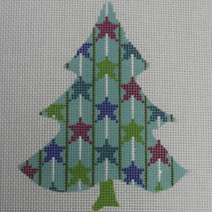 Stars on Turquoise Tree with stitch guide