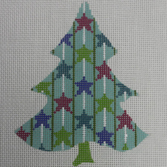 Stars on Turquoise Tree with stitch guide