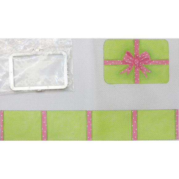 Lime Box with Pink Ribbon