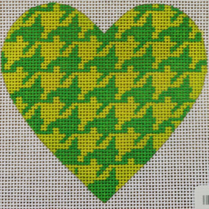 Kelly & Lime Houndstooth Heart