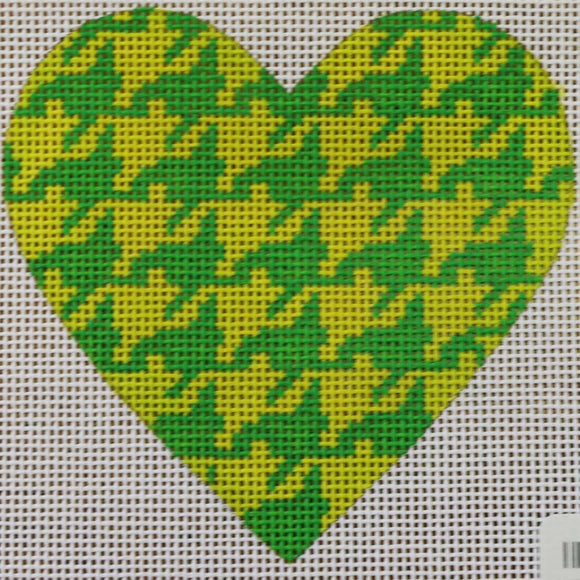 Kelly & Lime Houndstooth Heart