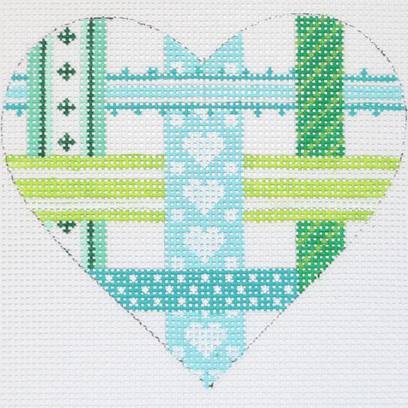Aqua/Green Ribbon Heart