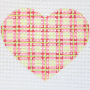 Lime/Pink Plaid Heart