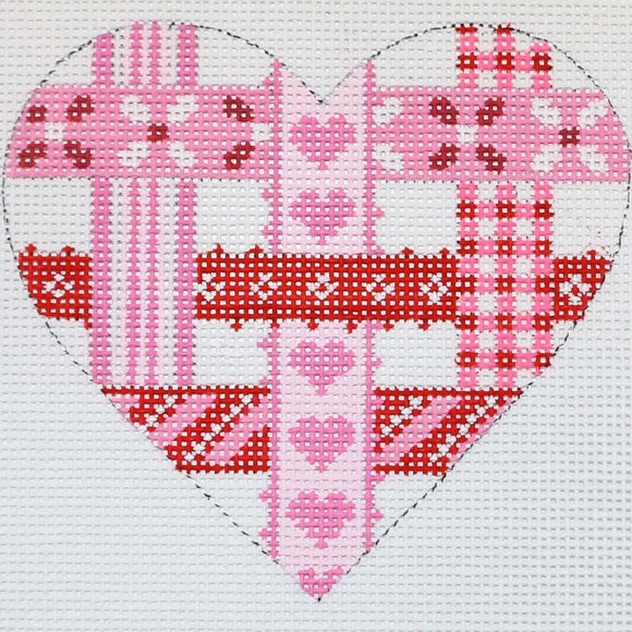 Woven Ribbons Heart, Pink/Red