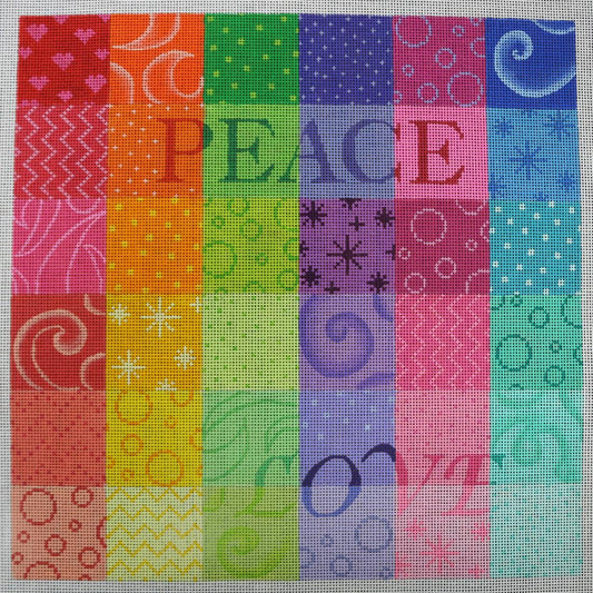 Peace & Love Rainbow Patchwork