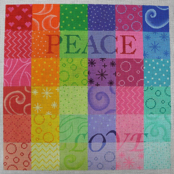 Peace & Love Rainbow Patchwork