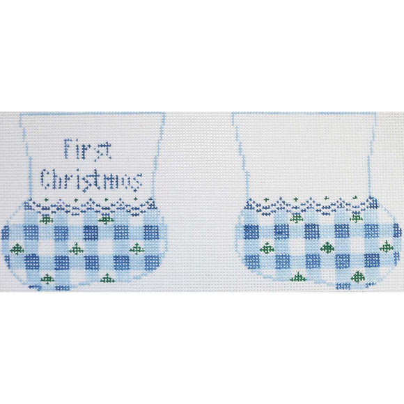 Blue Gingham First Christmas