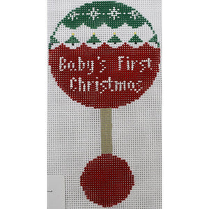 Red Baby Rattle First Christmas