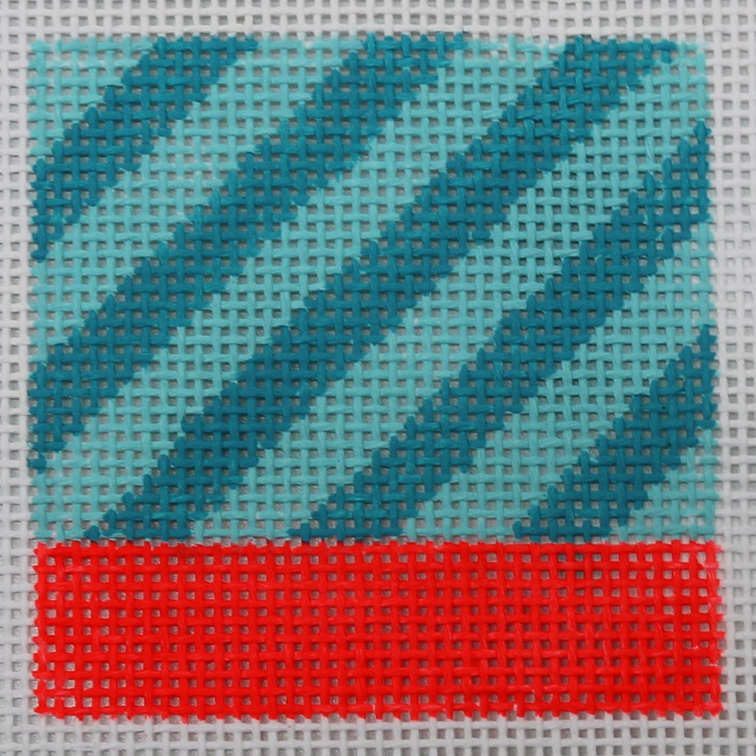Red/Coral/Aqua Square