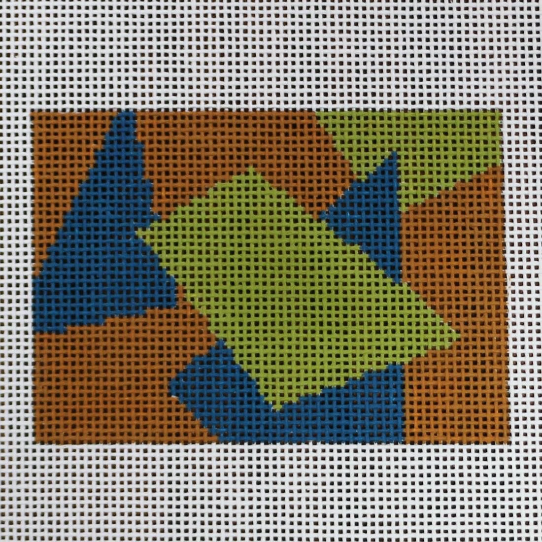 Blue/Green Abstract on Tan