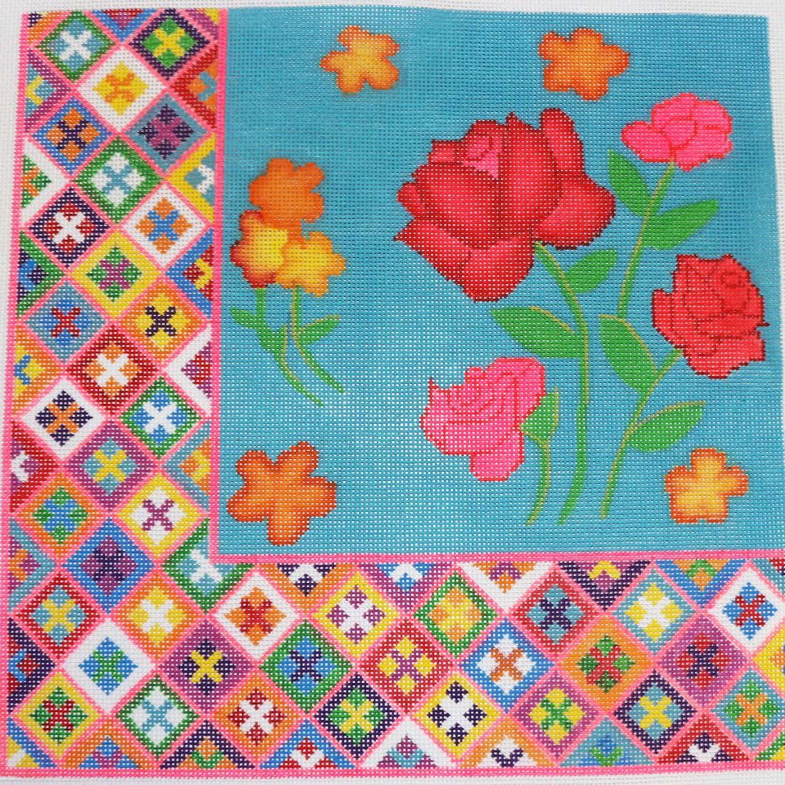 Flowers w/ Oaxacan Border