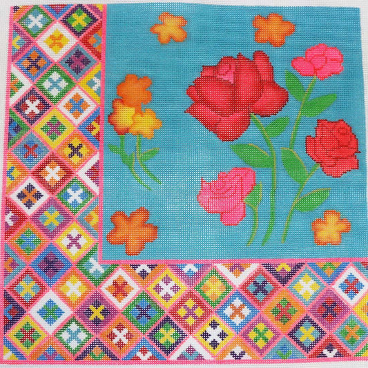 Flowers w/ Oaxacan Border