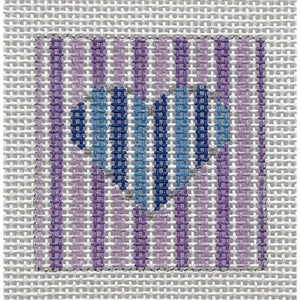 Blue Heart-Lilac Stripes