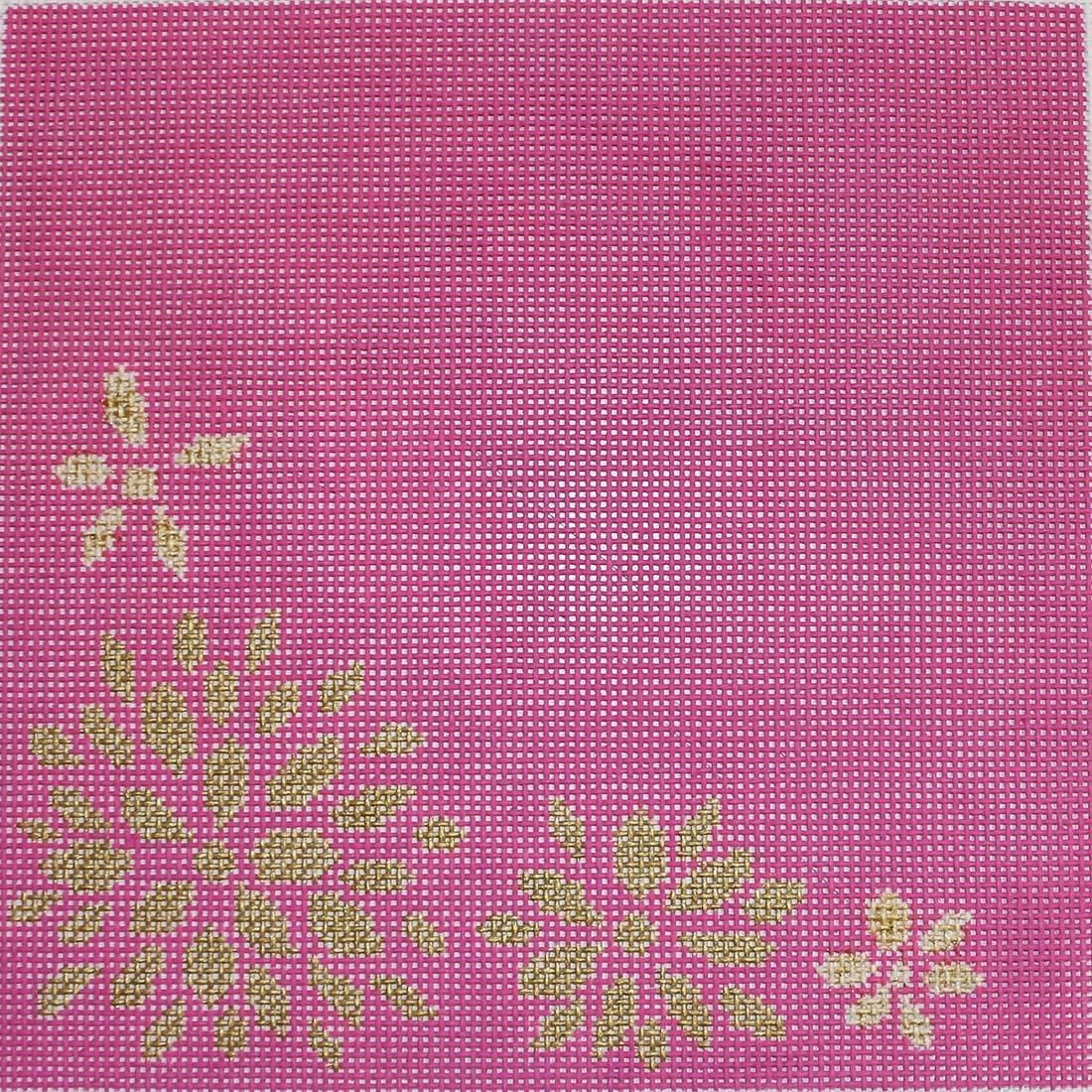 Gold Flowers on Pink
