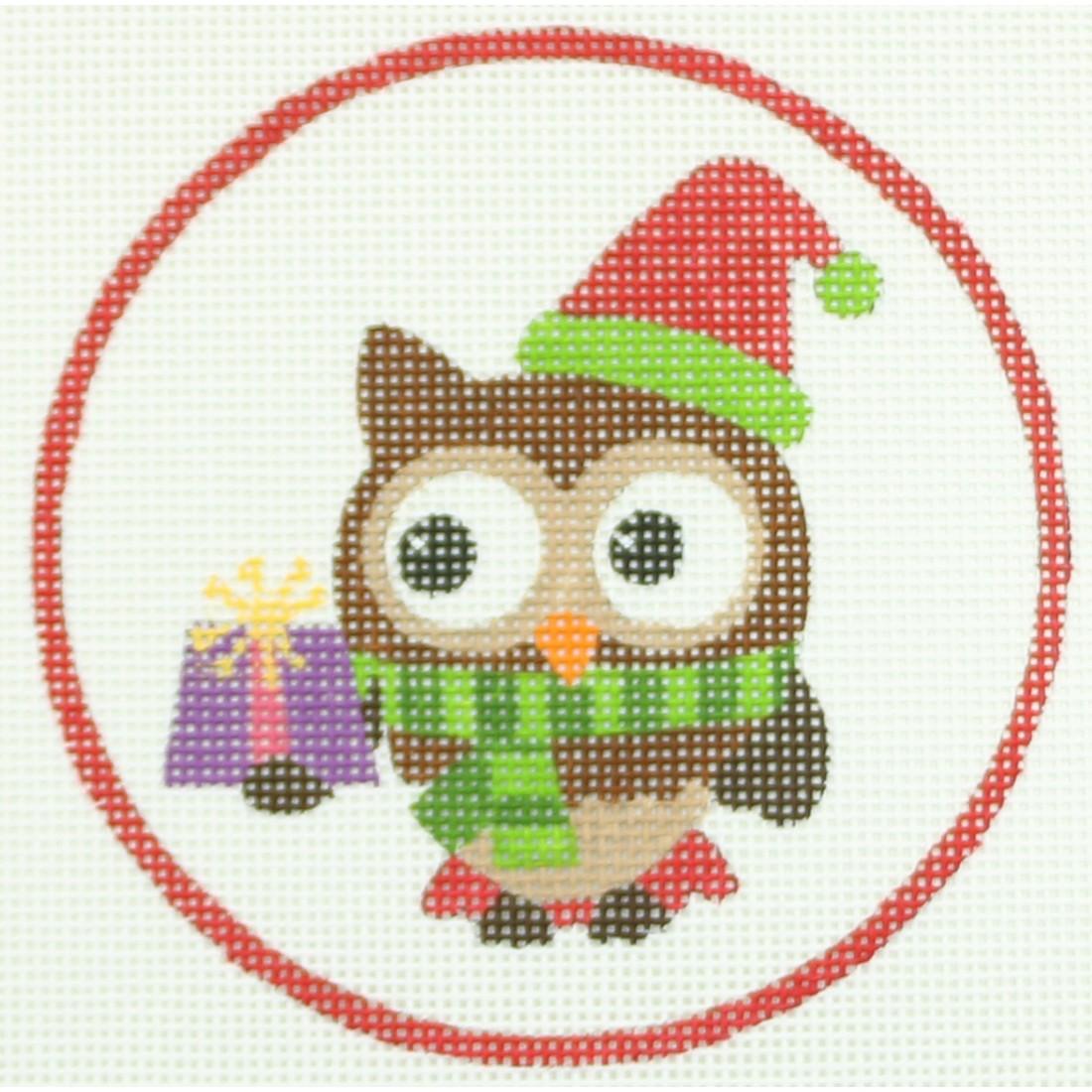 Owl with Purple Present