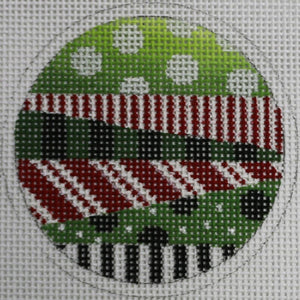 Red & Green Geometric Round