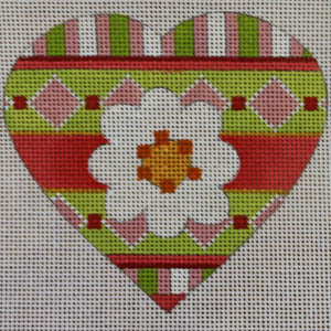 Pink & Green Heart w/ Flower