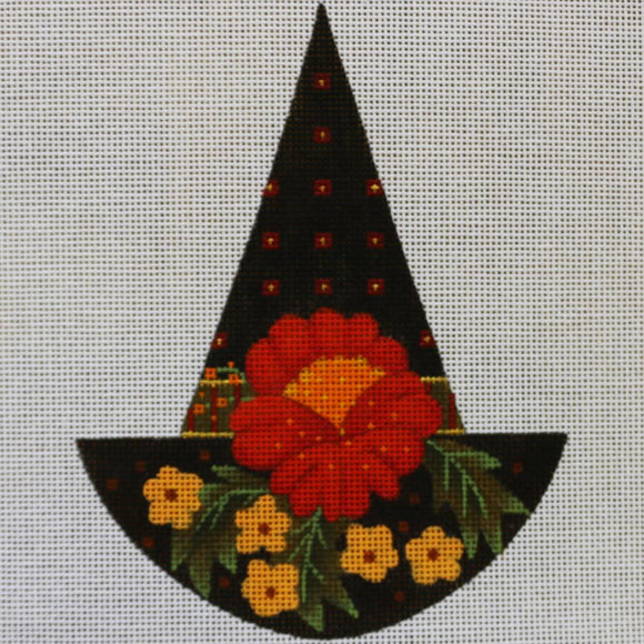 Red/Yellow Floral Witch Hat