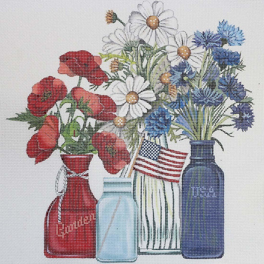 Red/White/Blue Flowers