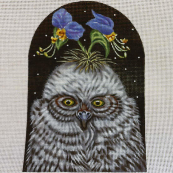 Owl w/ Blue Flowers