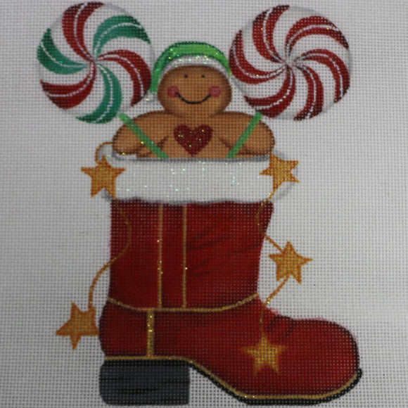 Santa Boot w/ Gingerbread