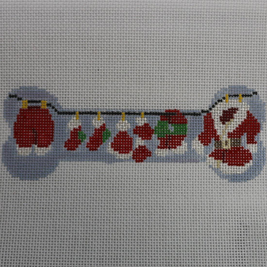 Dog Bone w/ Santa Clothes Line