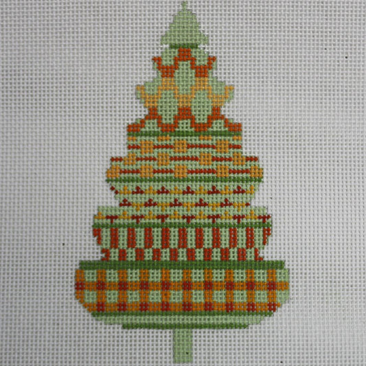 Orange/Green Patchwork Tree