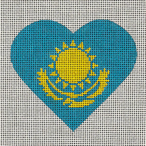 Kazakhstan Flag Heart