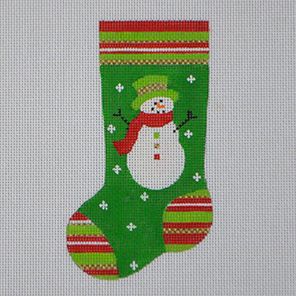 Snowman on Red/Green Mini Sock