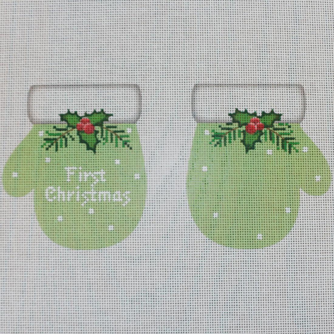1st Christmas Mitten Pale Green