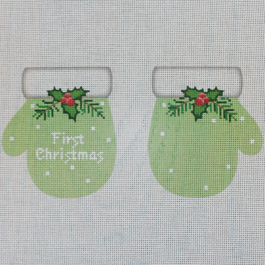 1st Christmas Mitten Pale Green